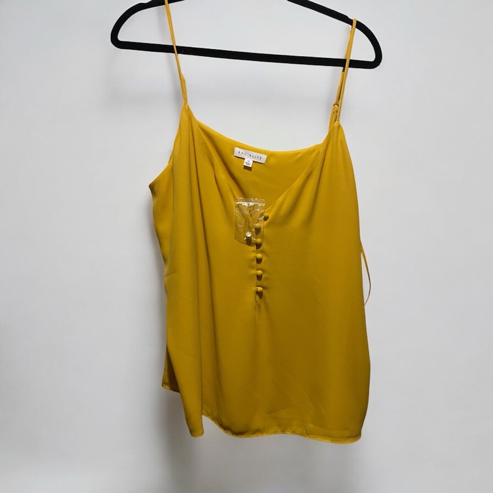 Socialite Button Front Camisole, Mustard, XL, NWT - Picture 4 of 8